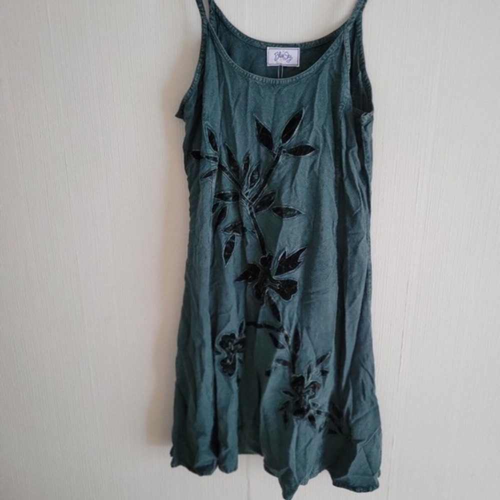Emerald Green Vintage Summer Dress Med/Large